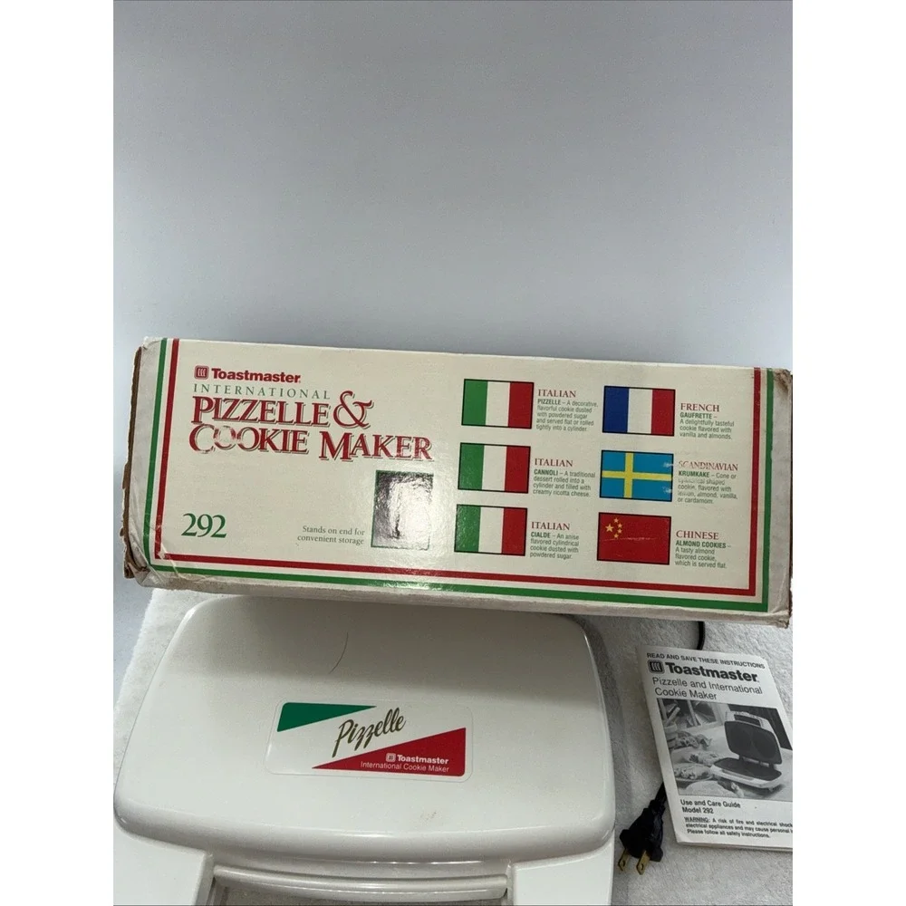 Toastmaster Pizzelle & Cookie Maker Press Bake Model 292 Nonstick Used Once